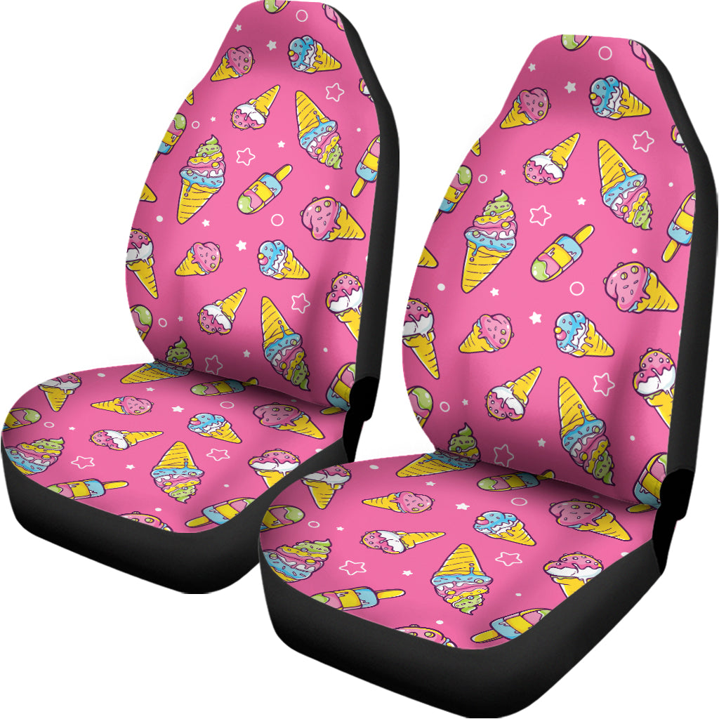 Cute Ice Cream Pattern Print Universal Fit Car Seat Covers