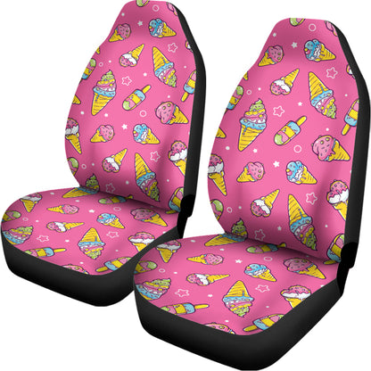 Cute Ice Cream Pattern Print Universal Fit Car Seat Covers