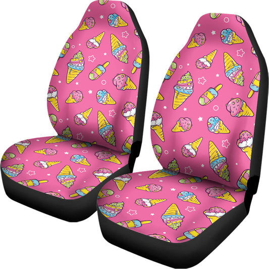 Cute Ice Cream Pattern Print Universal Fit Car Seat Covers