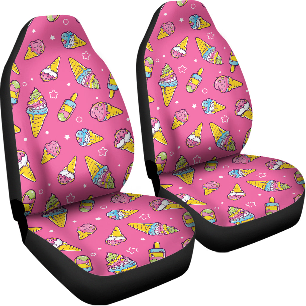 Cute Ice Cream Pattern Print Universal Fit Car Seat Covers