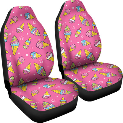 Cute Ice Cream Pattern Print Universal Fit Car Seat Covers
