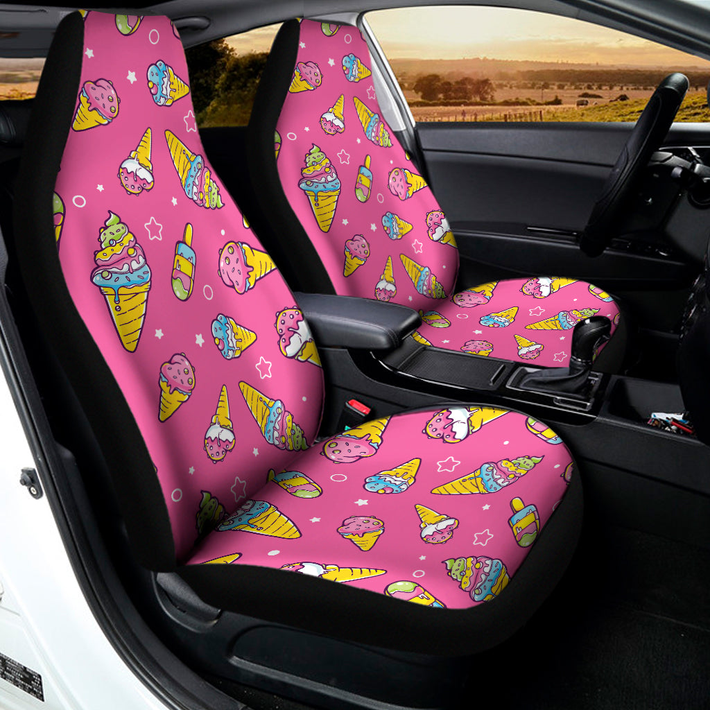 Cute Ice Cream Pattern Print Universal Fit Car Seat Covers