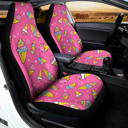 Cute Ice Cream Pattern Print Universal Fit Car Seat Covers
