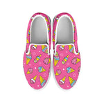 Cute Ice Cream Pattern Print White Slip On Shoes