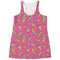 Cute Ice Cream Pattern Print Women's Racerback Tank Top