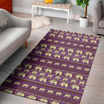 Cute Indian Tribal Elephant Print Area Rug