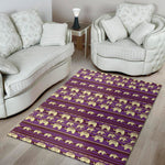 Cute Indian Tribal Elephant Print Area Rug