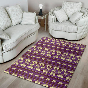 Cute Indian Tribal Elephant Print Area Rug