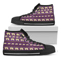Cute Indian Tribal Elephant Print Black High Top Sneakers