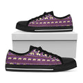 Cute Indian Tribal Elephant Print Black Low Top Sneakers