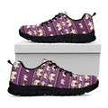 Cute Indian Tribal Elephant Print Black Running Shoes