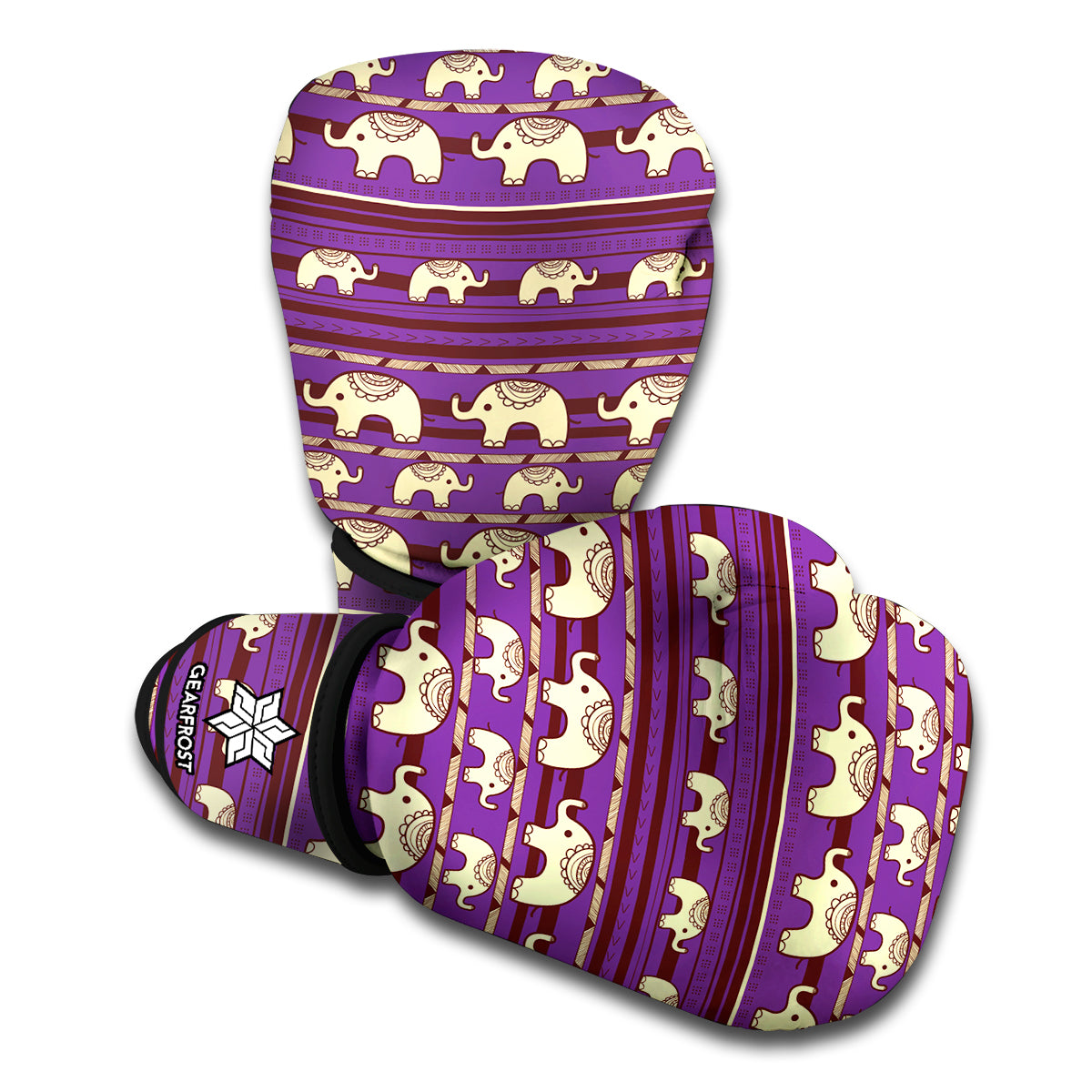 Cute Indian Tribal Elephant Print Boxing Gloves