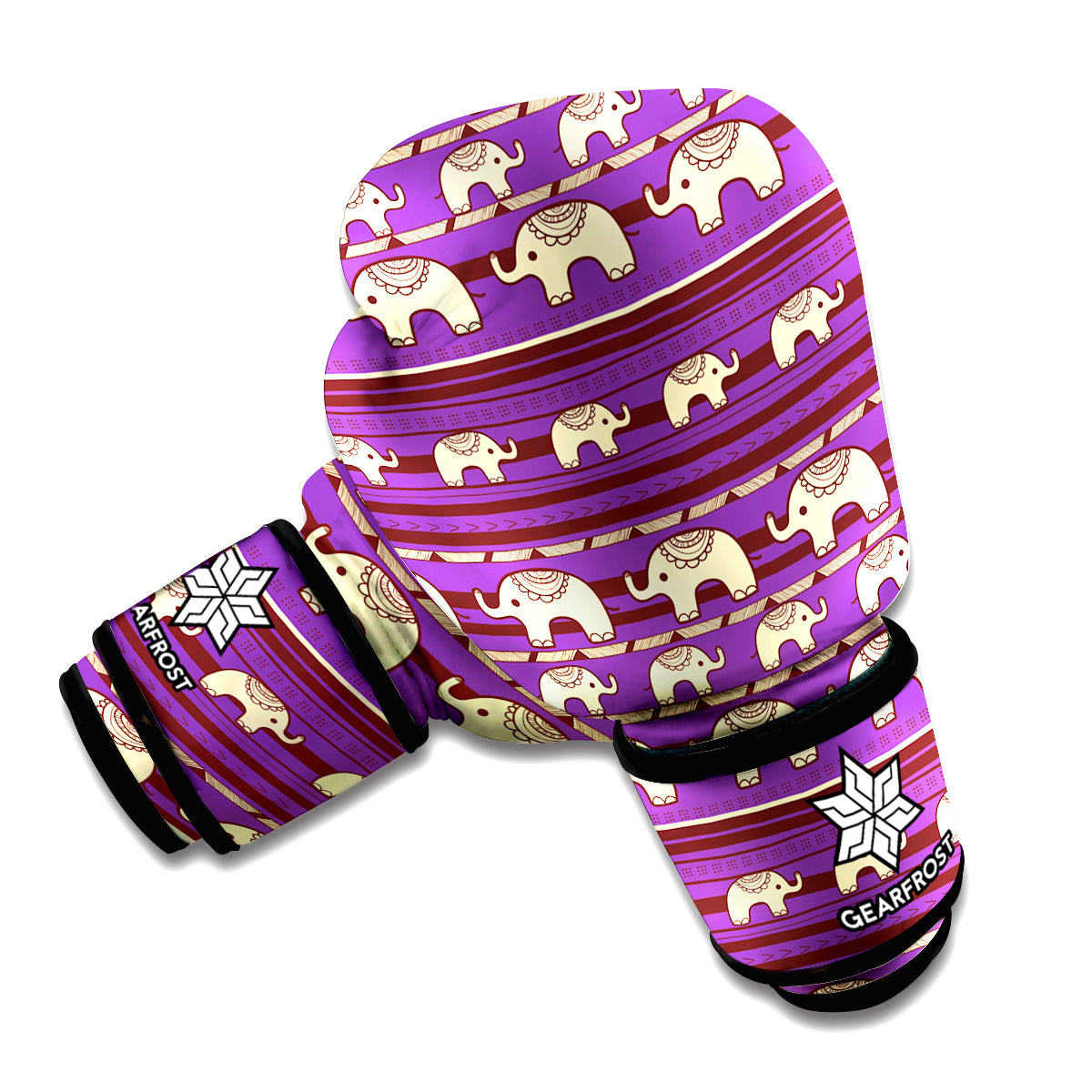 Cute Indian Tribal Elephant Print Boxing Gloves