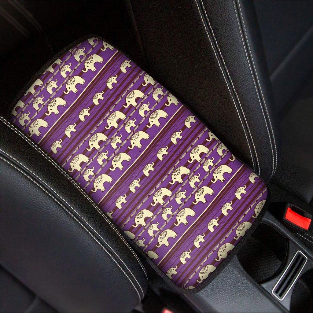 Cute Indian Tribal Elephant Print Car Center Console Cover