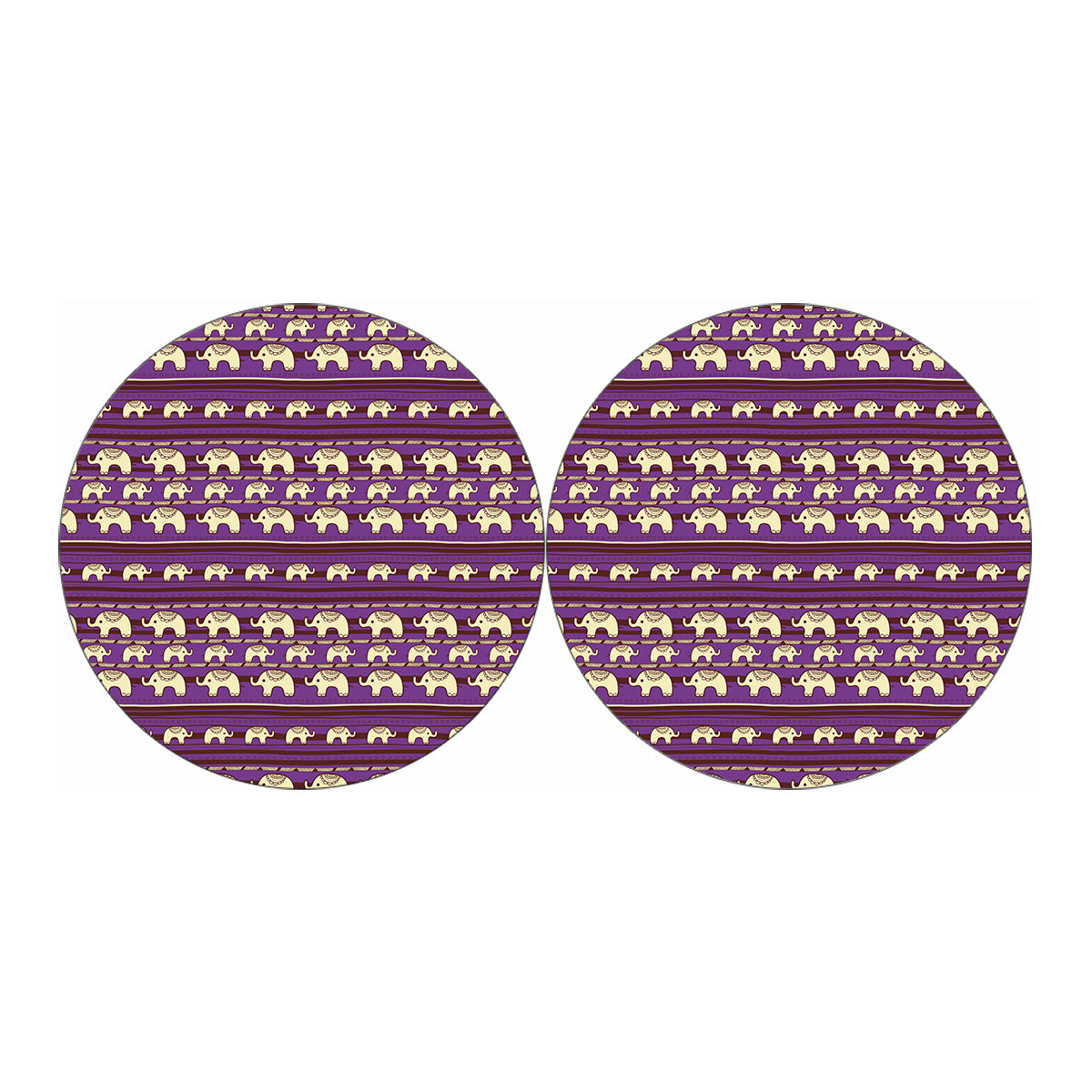 Cute Indian Tribal Elephant Print Car Coasters