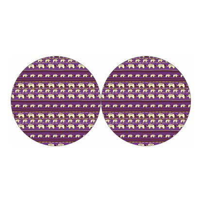 Cute Indian Tribal Elephant Print Car Coasters