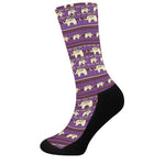 Cute Indian Tribal Elephant Print Crew Socks