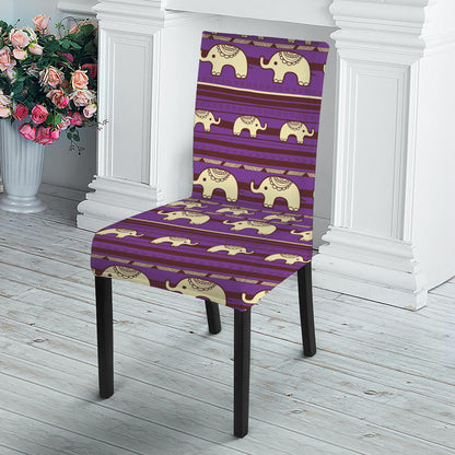 Cute Indian Tribal Elephant Print Dining Chair Slipcover