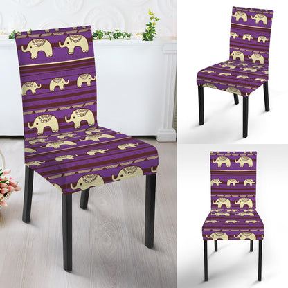 Cute Indian Tribal Elephant Print Dining Chair Slipcover