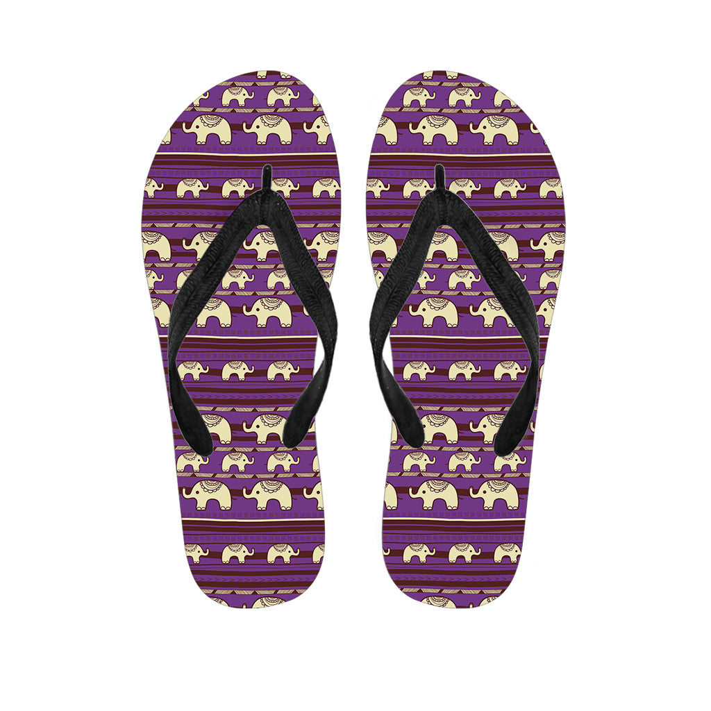 Cute Indian Tribal Elephant Print Flip Flops