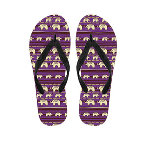 Cute Indian Tribal Elephant Print Flip Flops