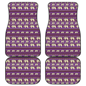 Cute Indian Tribal Elephant Print Front and Back Car Floor Mats