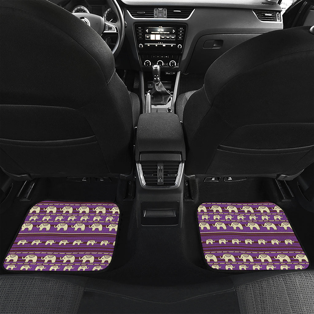 Cute Indian Tribal Elephant Print Front and Back Car Floor Mats