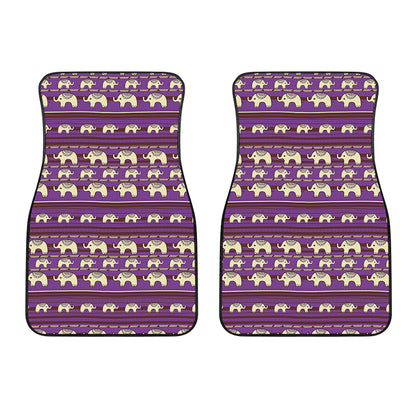 Cute Indian Tribal Elephant Print Front Car Floor Mats