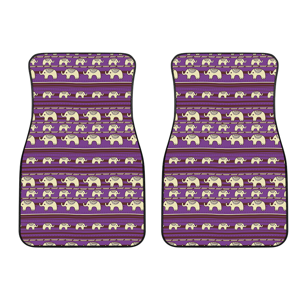 Cute Indian Tribal Elephant Print Front Car Floor Mats