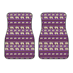 Cute Indian Tribal Elephant Print Front Car Floor Mats