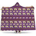 Cute Indian Tribal Elephant Print Hooded Blanket