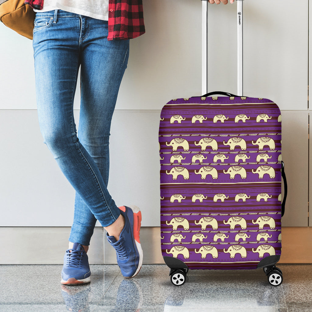 Cute Indian Tribal Elephant Print Luggage Cover