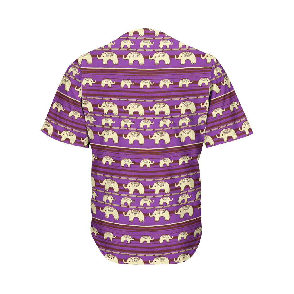 Cute Indian Tribal Elephant Print Men's Baseball Jersey