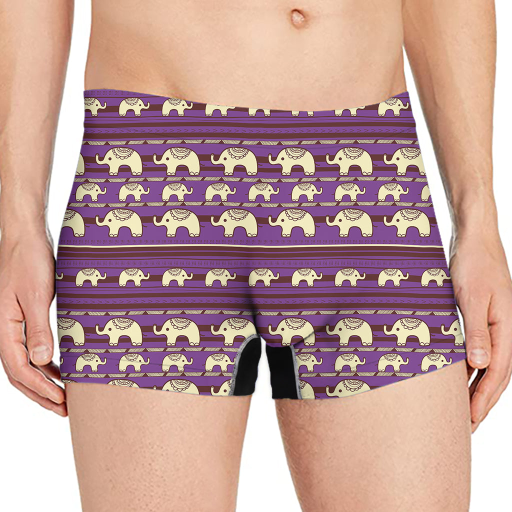 Cute Indian Tribal Elephant Print Men's Boxer Briefs