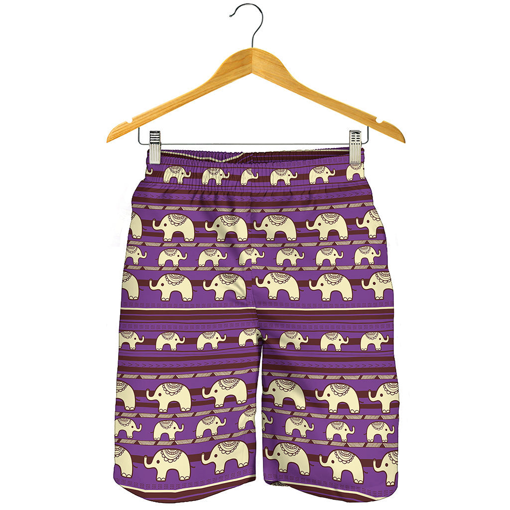 Cute Indian Tribal Elephant Print Men's Shorts