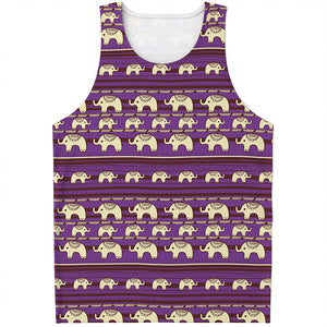 Cute Indian Tribal Elephant Print Men's Tank Top