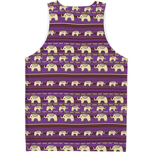 Cute Indian Tribal Elephant Print Men's Tank Top