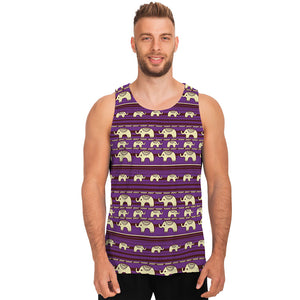 Cute Indian Tribal Elephant Print Men's Tank Top