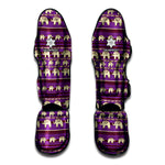 Cute Indian Tribal Elephant Print Muay Thai Shin Guard