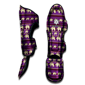 Cute Indian Tribal Elephant Print Muay Thai Shin Guard