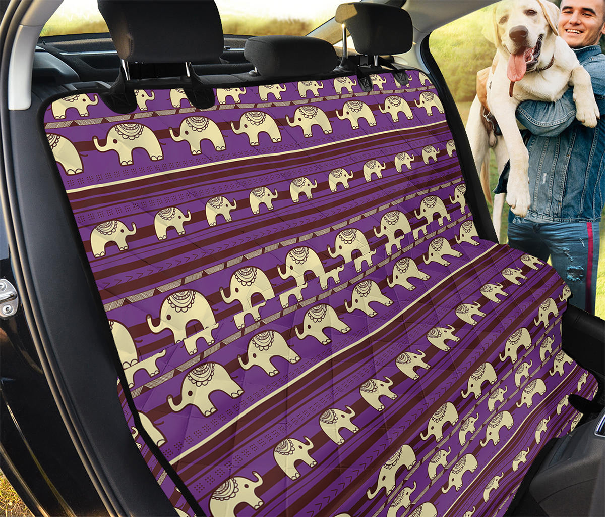 Cute Indian Tribal Elephant Print Pet Car Back Seat Cover