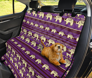 Cute Indian Tribal Elephant Print Pet Car Back Seat Cover