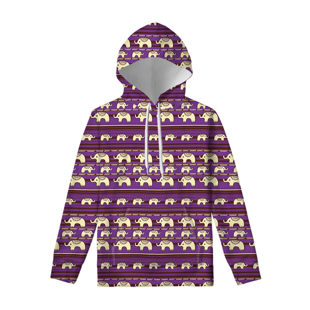 Cute Indian Tribal Elephant Print Pullover Hoodie