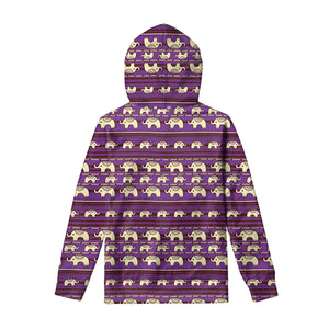 Cute Indian Tribal Elephant Print Pullover Hoodie