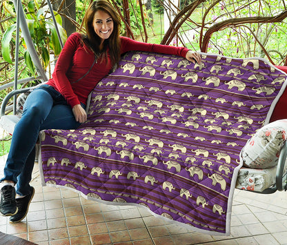 Cute Indian Tribal Elephant Print Quilt