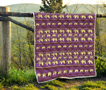 Cute Indian Tribal Elephant Print Quilt