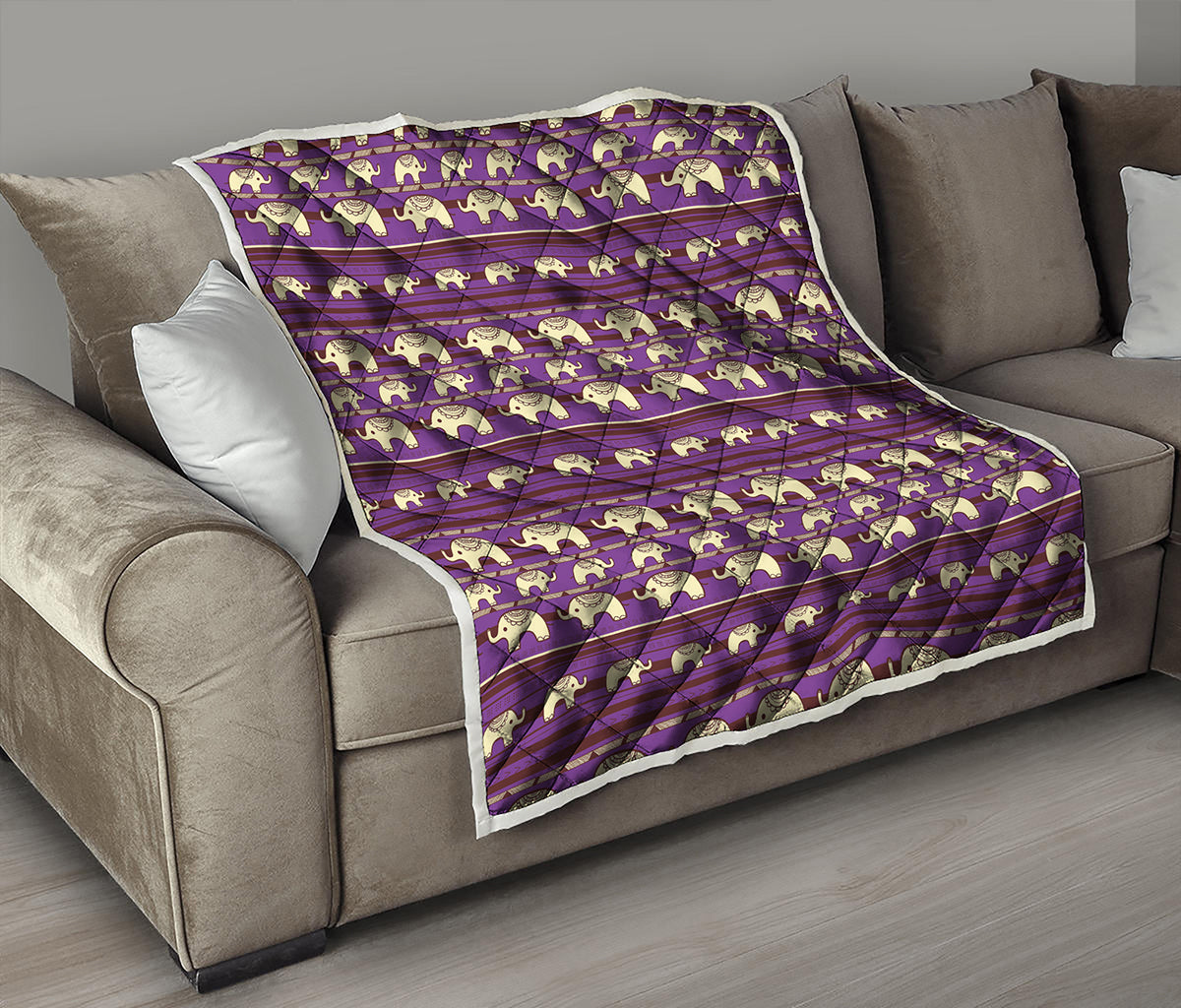Cute Indian Tribal Elephant Print Quilt