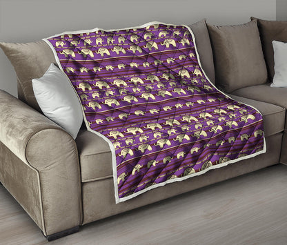 Cute Indian Tribal Elephant Print Quilt