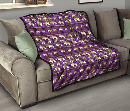 Cute Indian Tribal Elephant Print Quilt