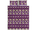 Cute Indian Tribal Elephant Print Quilt Bed Set